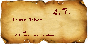 Liszt Tibor névjegykártya